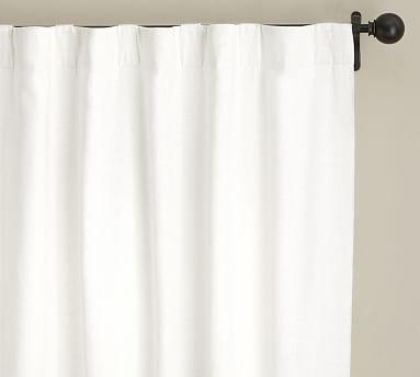 Emery Linen/Cotton Pole Pocket Blackout Drape, 50 x 96", White