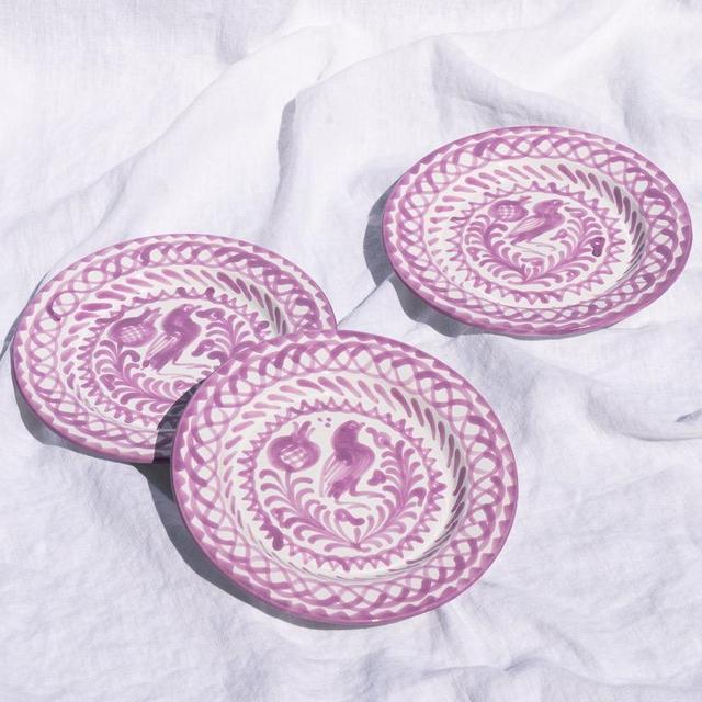 Salad plate with hand painted designs