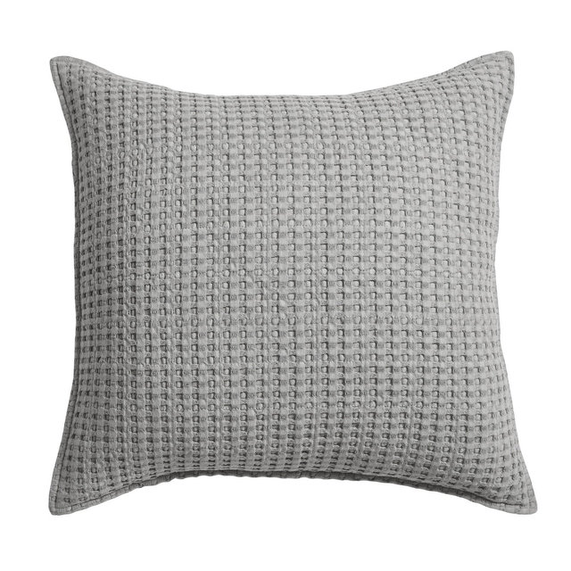 Mills Waffle Grey Square Decorative Pillow - Levtex Home