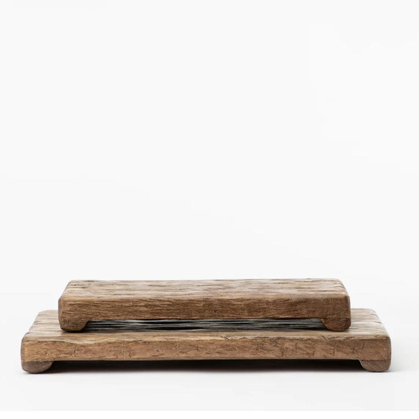 Mango Wood Rectangular Pedestal-Large