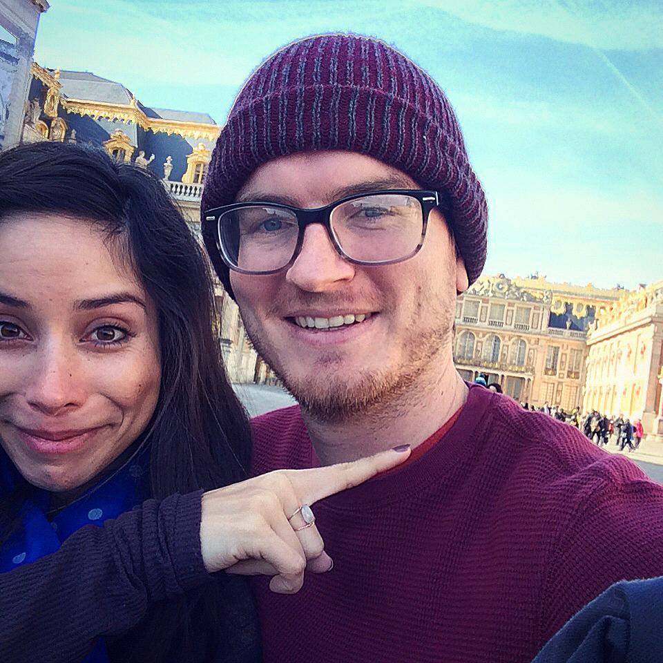 Going crazy waiting in line to get into Versailles. 2015.
