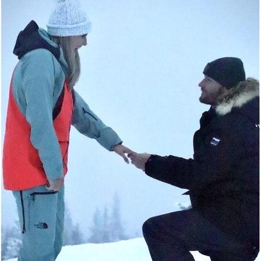 Kyzar proposed on the top of the mountain we were snowboarding down when I first told him I loved him five years before.