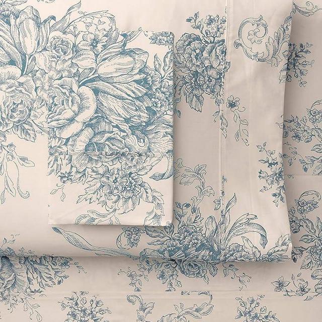 Mélange Home Melange Home 235476, Light Blue Toile, King Sheet Set