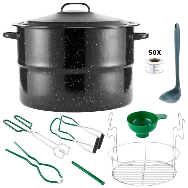 Canning Pot with Rack and Full Canning kits Set For Beginners,21.5 Quart Water Bath Canning Pot Canners for Canning with Rack and Lid,Canning Supplies Starter kits Set by DIMESHY