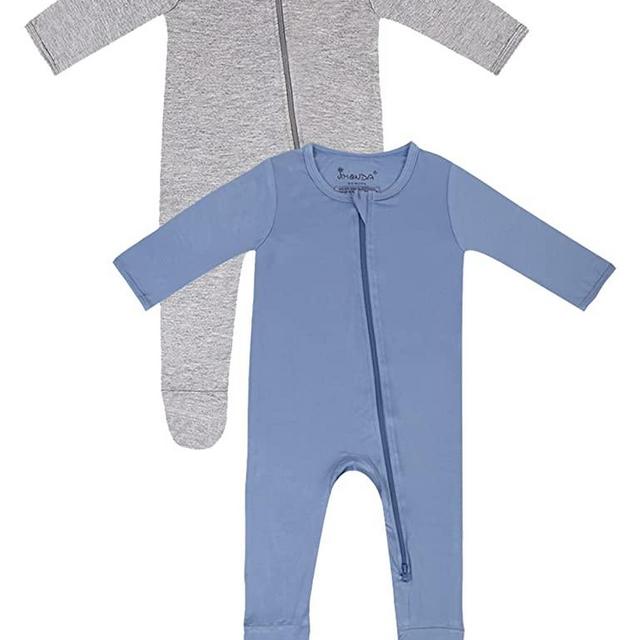 Bamboo Pajamas,Unisex Baby One-Piece Footies,2-Way Zip closure