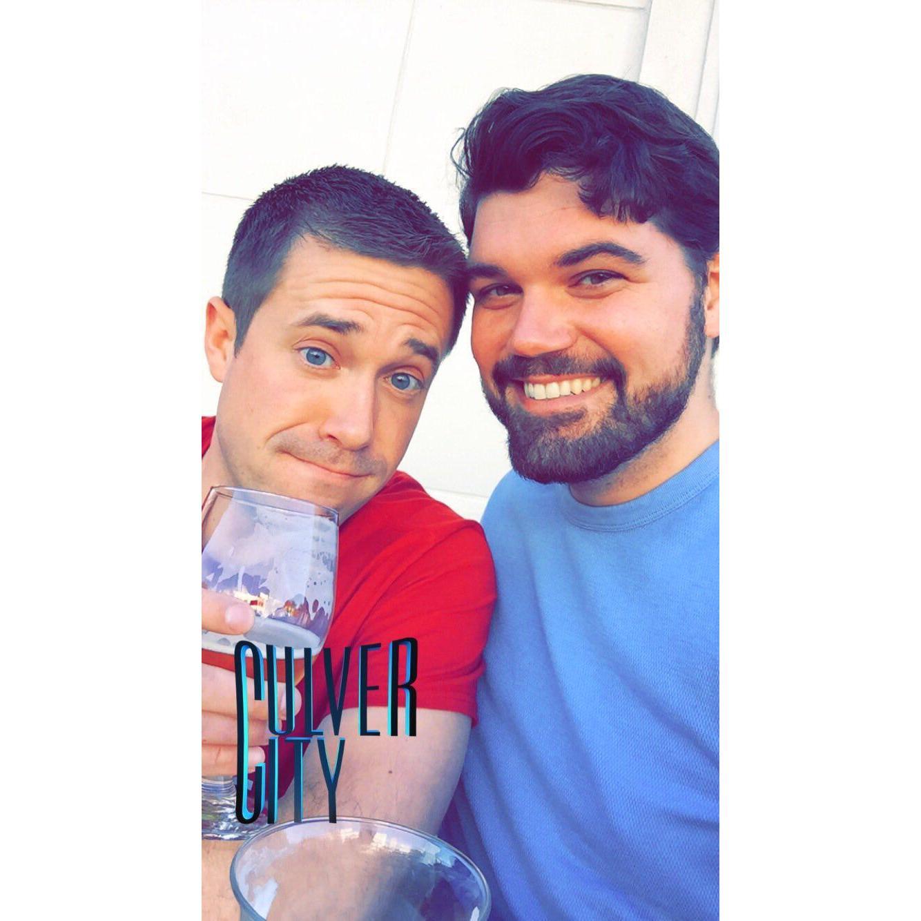 This is a photo from our first date! James *claimed* not to know how to use Snapchat as an excuse to sidle up next to Joe.