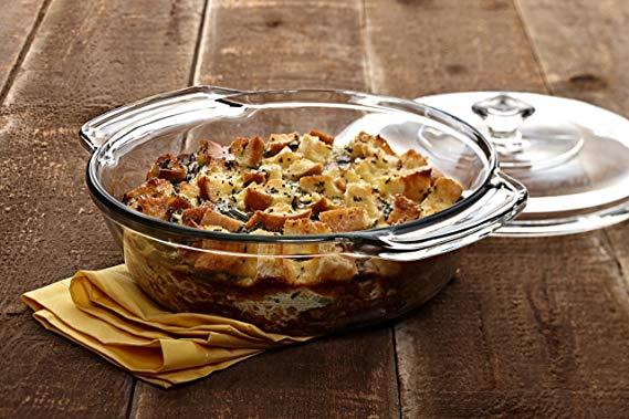 Anchor Hocking 81932OBL11 2 quart Glass Casserole Dish, Clear