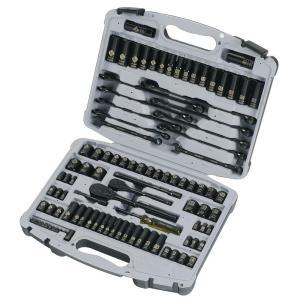 1/4 in. x 3/8 in. Drives Black Chrome Laser Etched Socket Set (99-Piece)