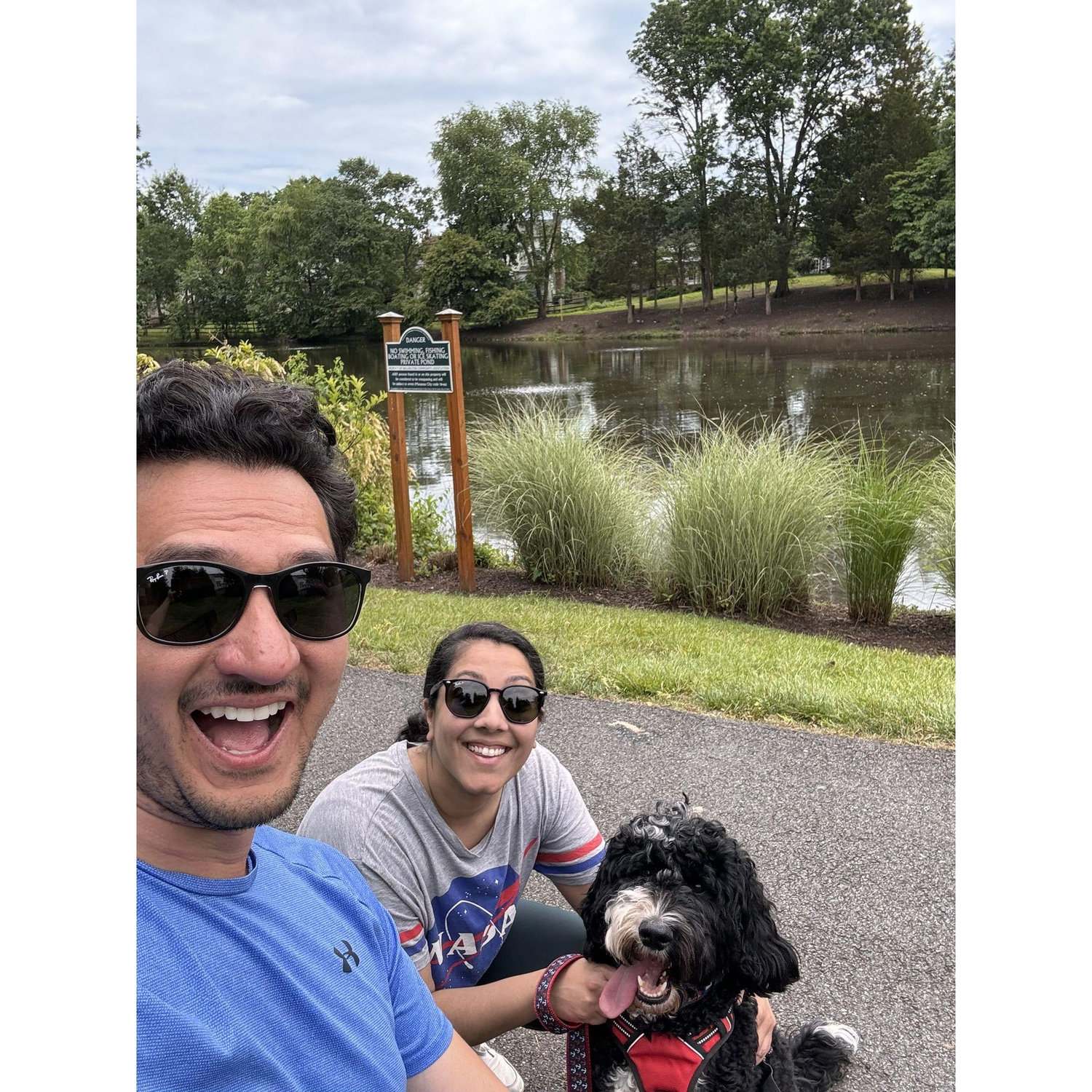 Enjoying our favorite pond on our last day in Manassas, before Jessica and Moki officially moved to Annapolis