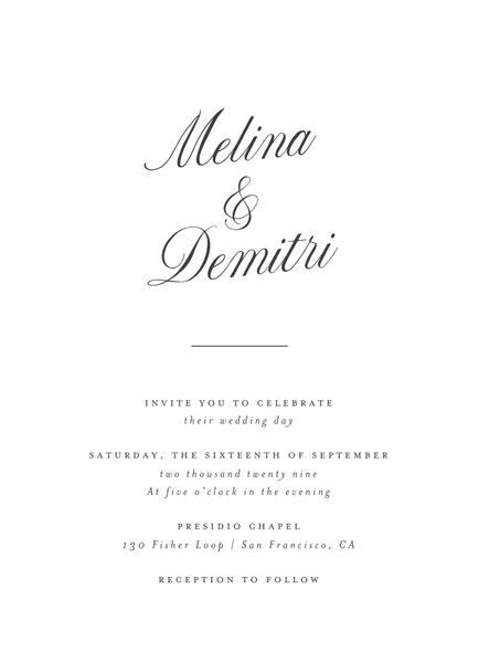 Mabel Classic | White | Zola Wedding Invitations