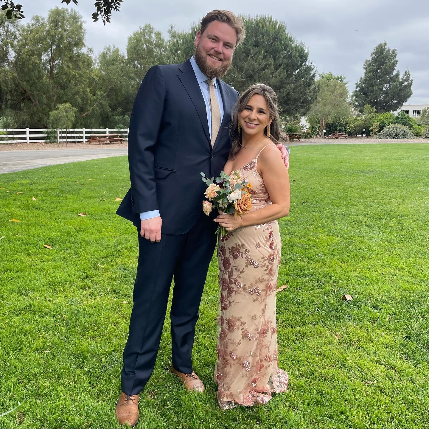 Erica and Griffin at prom...jk this is from Stephanie and David's wedding in 2023 (Erica's sister/MOH and brother in law)