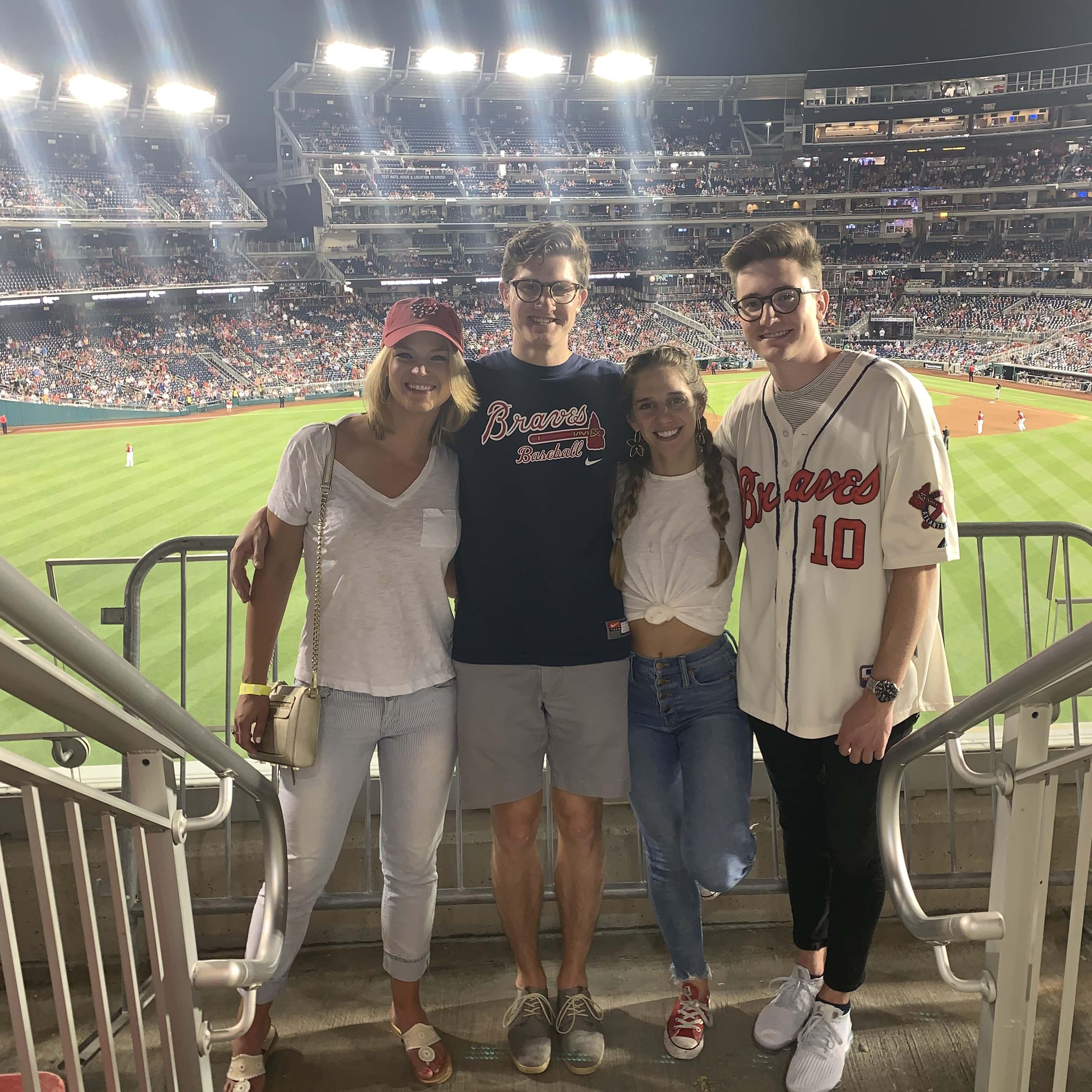 Nats Braves game at Nats Park with Alexis (Maid of Honor) and Connor (Best Man)