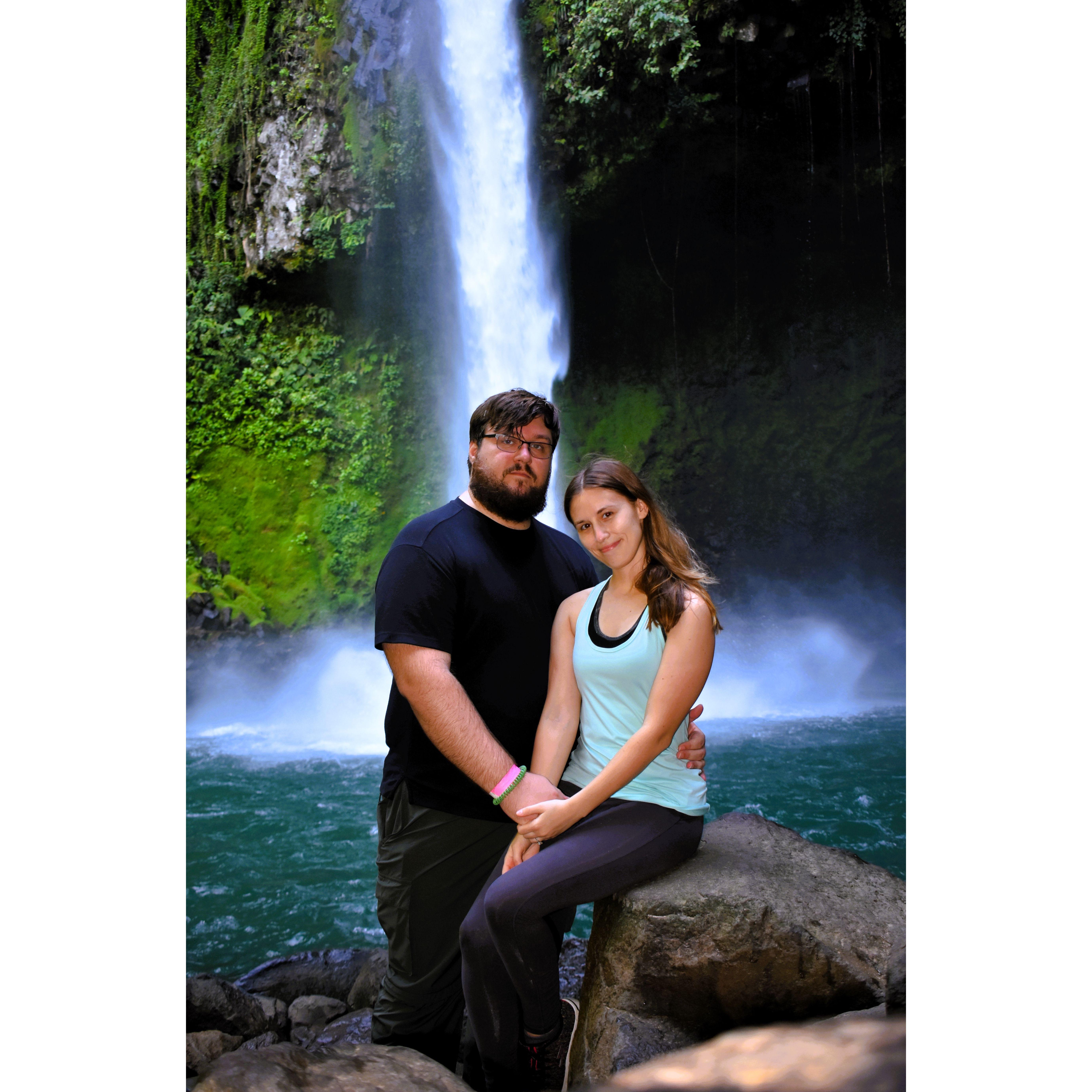The day after he proposed we took this photo at La Fortuna Waterfall in Costa Rica
