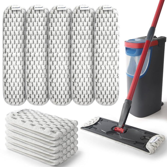5 Pack H2PrO Flat Mop Pad Replacements Compatible with O Cedar H2PrO Flat System, New Upgrade for Deep Cleaning, Machine Washable Reusable Microfiber Durable Mop Refill for All Hard Floor