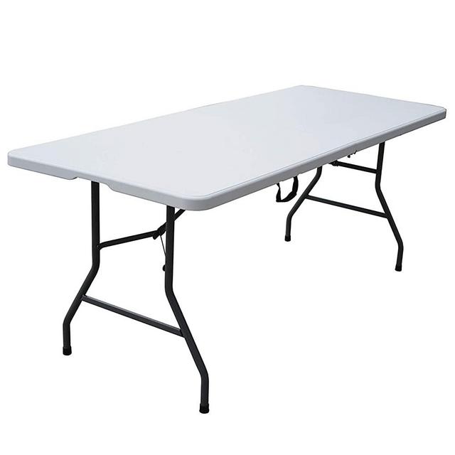 Plastic Development Group 806 Outdoor/Indoor 6 Foot Fold in Half Plastic Resin Folding Banquet, Dining, Card Table, White