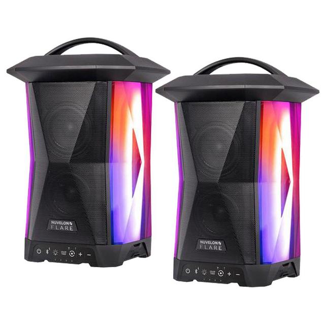 Bluetooth Speaker with Lights - Indoor / Outdoor - Nuvelon FLARE ® 2-Pack