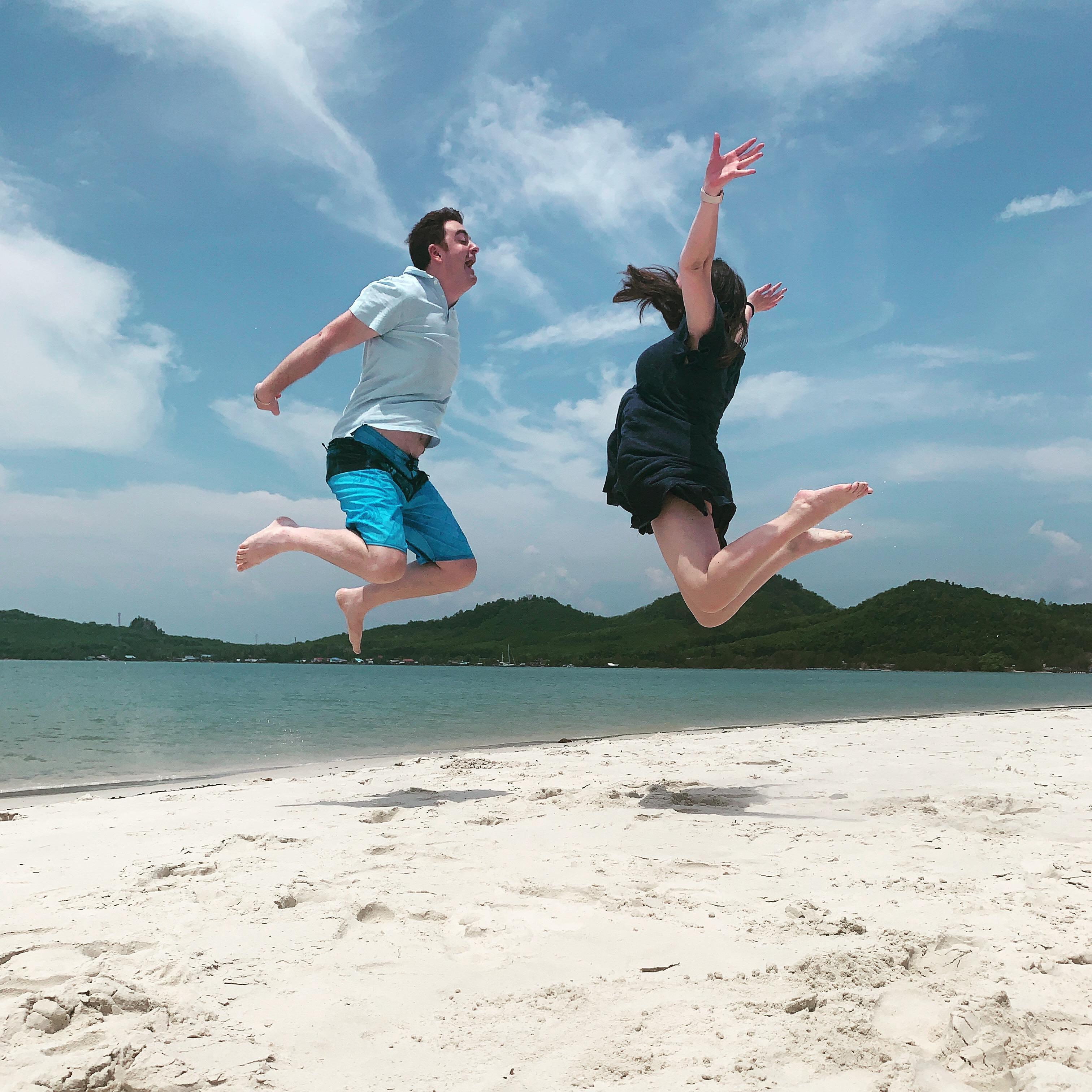 This picture was taken the day after we got engaged in Phuket, Thailand. We're really excited and happy!