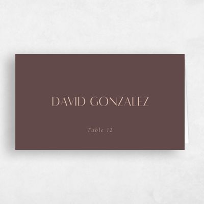 Chocolate, Brown Wedding Place Card - Tatum
