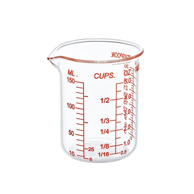 High Borosilicate Glass Measuring Cup-V-Shaped Spout，Glass Measuring Beaker for Kitchen or Restaurant, Easy to Read, 150 ML (5 Oz)-Single