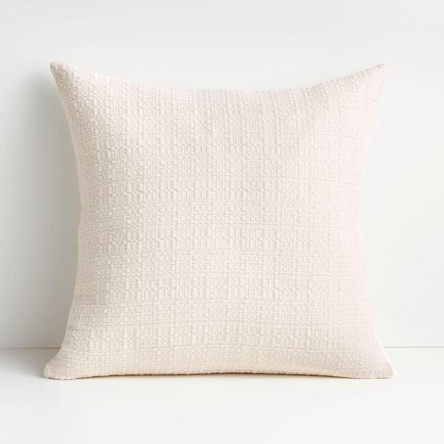 Bari 20" White Swan Knitted Pillow with Down-Alternative Insert