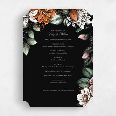 Black Ticket Wedding Program - Gardner