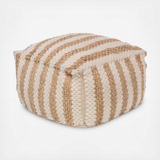 Oak Cove Striped Cube Pouf