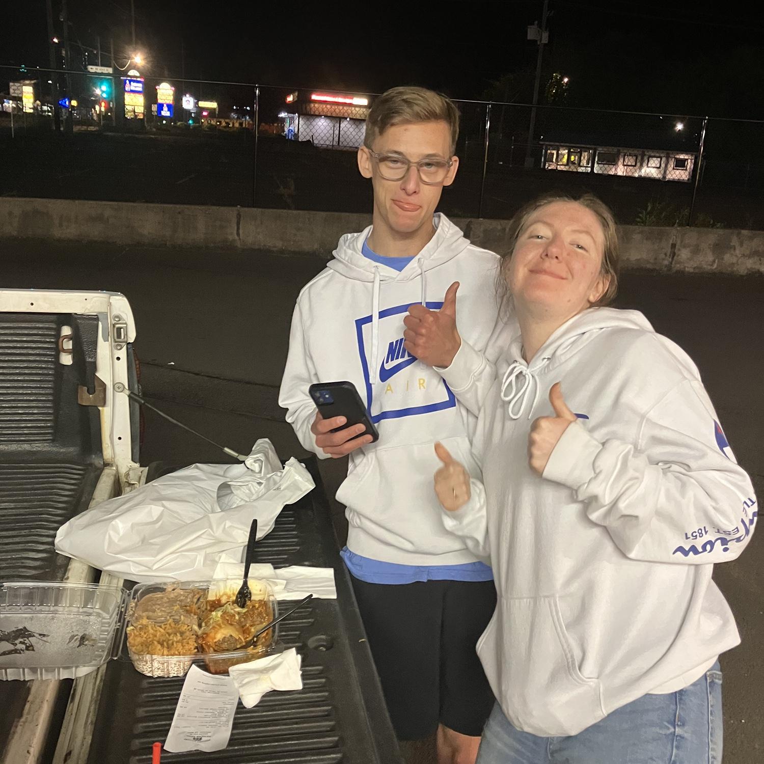 We chased the aurora borealis till 3:00 AM with Mom and Marina and ended up tailgating at Machos Gracias afterwards.