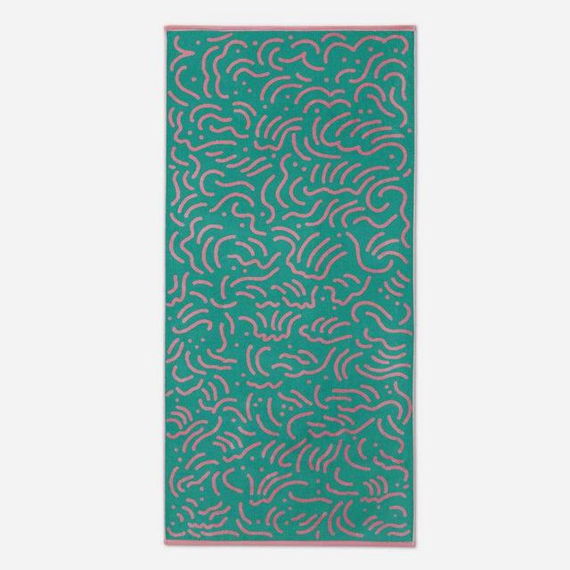 Artist Series Beach Towel - Teal and Pink