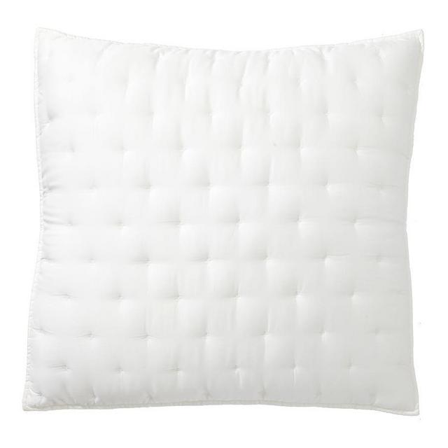 White TENCEL™ Tufted Quilted Shams, Euro, Set of 3