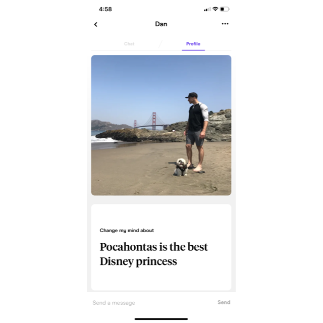 We met on the dating app: Hinge.