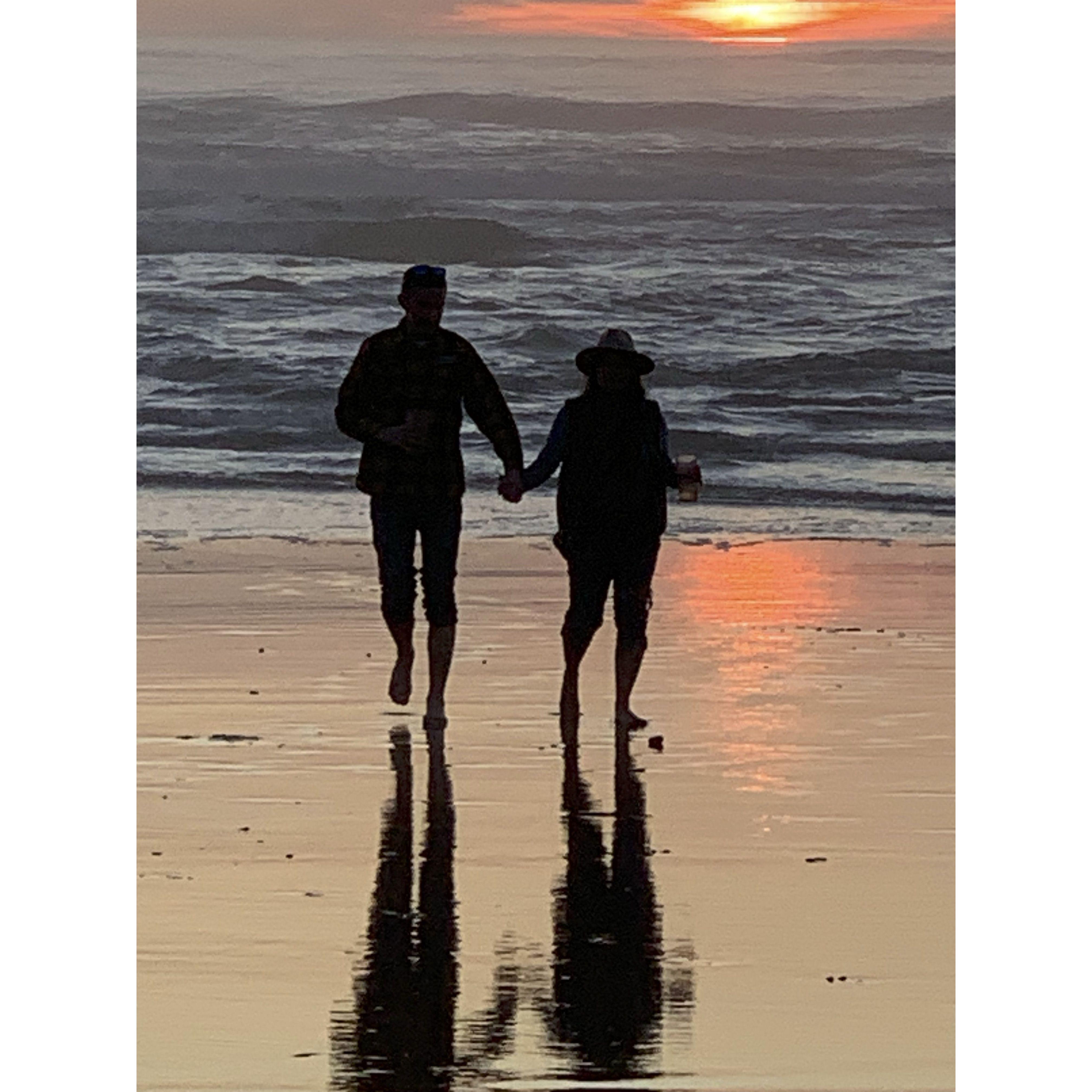 Enjoying an Oregon Coast Sunset - October 2024 - Hopefully the water is warmer in Mexico!