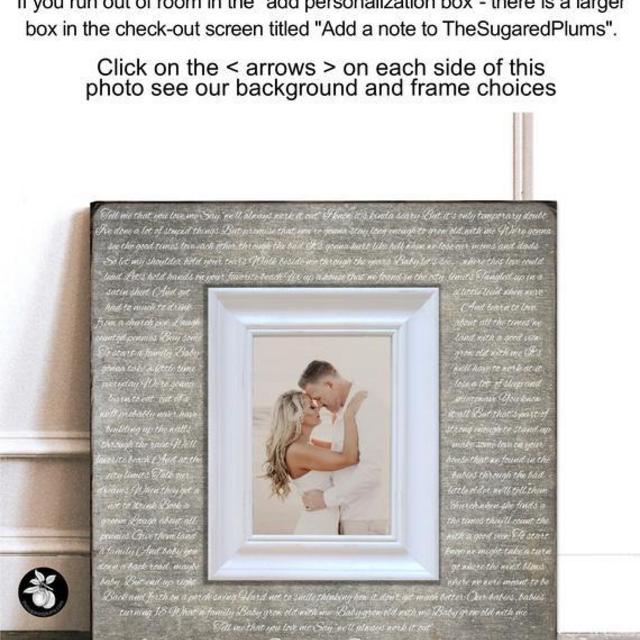 Wedding First Dance Lyrics Custom Frame 16x16