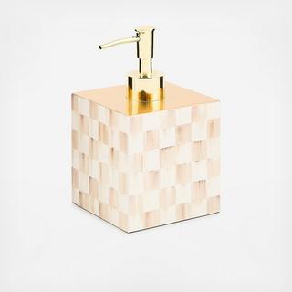 Mocha Check Glass Soap Pump