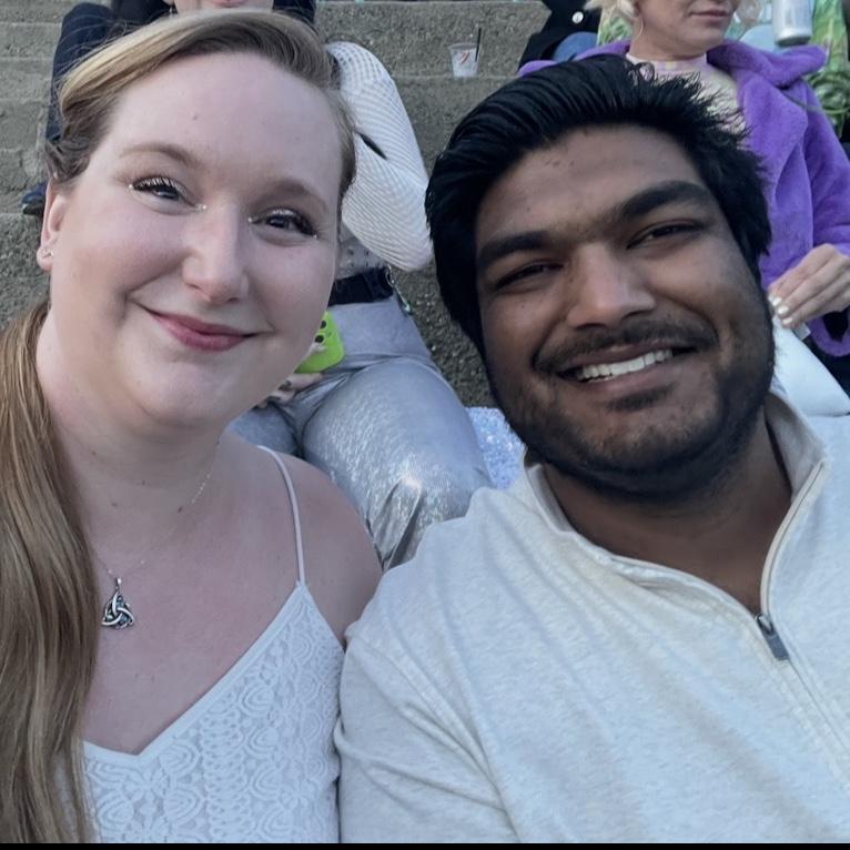 At one of our concerts in Berkeley. Mudit loves concerts and musical events