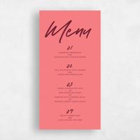 Pink Wedding Menu - Bahama