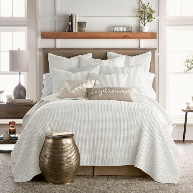 Levtex Home Mills Waffle 3-Piece King Quilt Set in Cream
