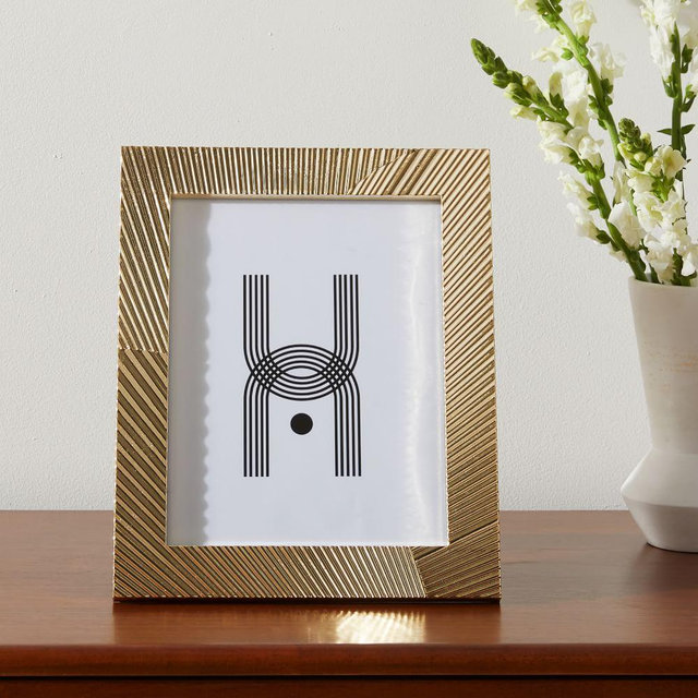 Wren Metal Tabletop Frames, Polished Brass, 8x10, Set of 2