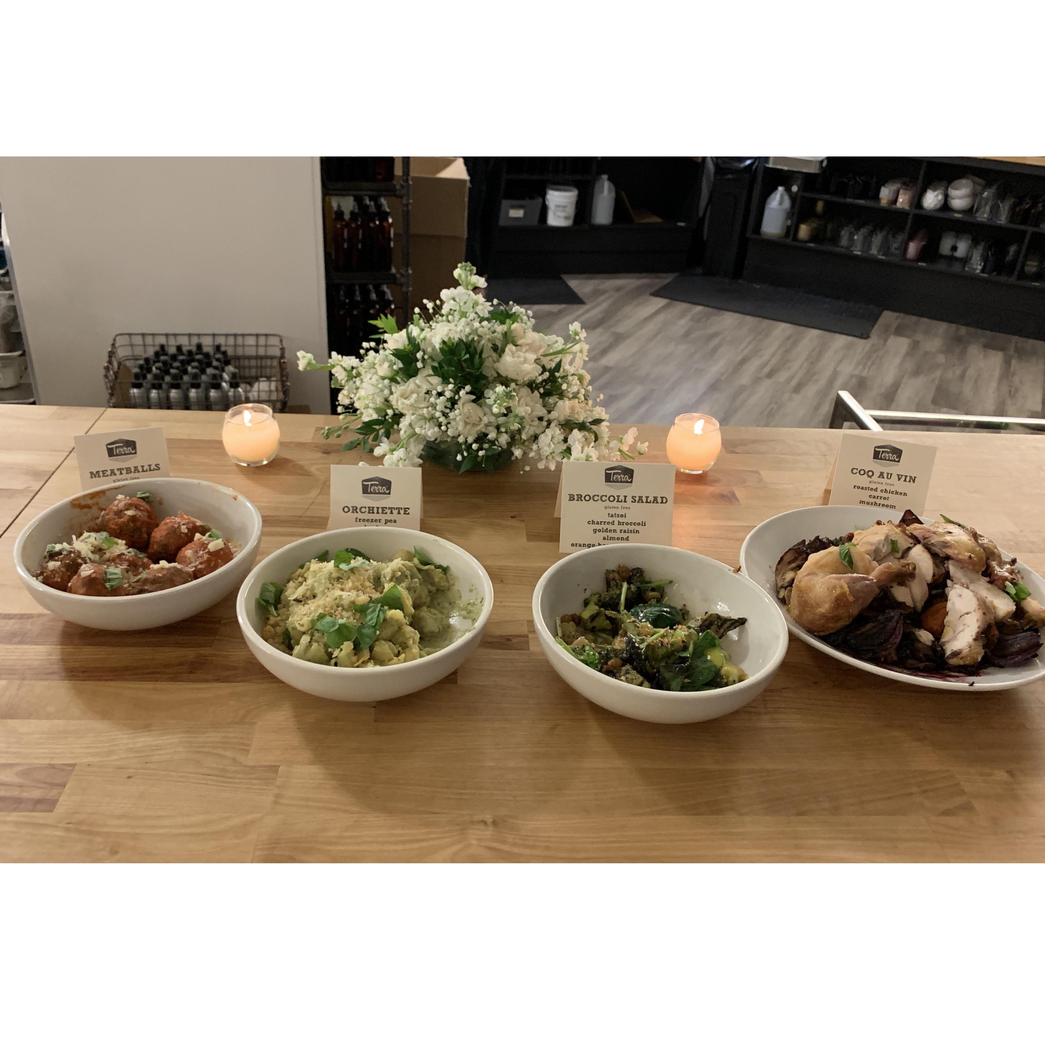 A huge shout-out to the team at Terra GR for a delicious "take-away" dinner. Meatballs included because as Chef Clark said, "it's a wedding!"