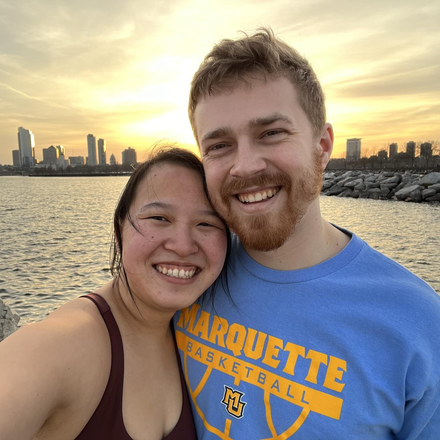 One of our favorite things to do together is take walks in downtown Milwaukee!