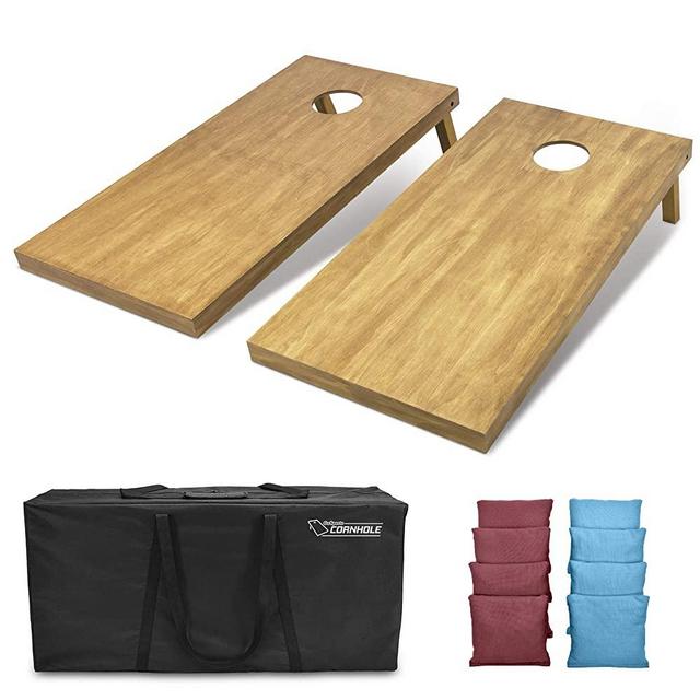 GoSports 4feet x 2feet Regulation Size Wooden Cornhole Boards Set - Includes Carrying Case and Over 100 Optional Bean Bag Colors