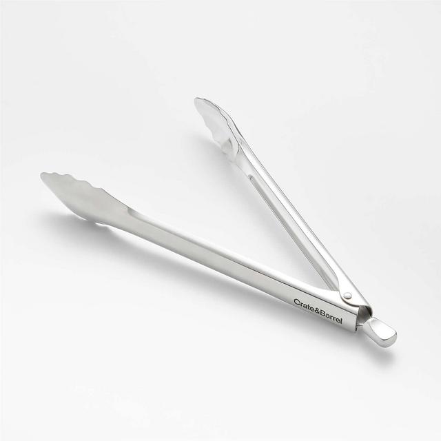 Crate & Barrel 12" Stainless Steel Tongs