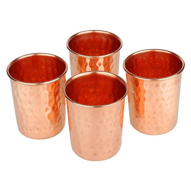 Zap Impex Pure copper hammered glasses moscow mule tumbler (Set of 4)