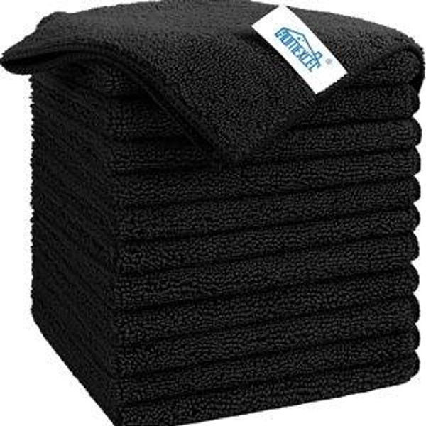 HOMEXCEL Microfiber Cleaning Cloth,12 Pack Cleaning Rags, Cleaning Towels with 4 Color Assorted, 11.5"X11.5"(Green/Blue/Yellow/Pink)