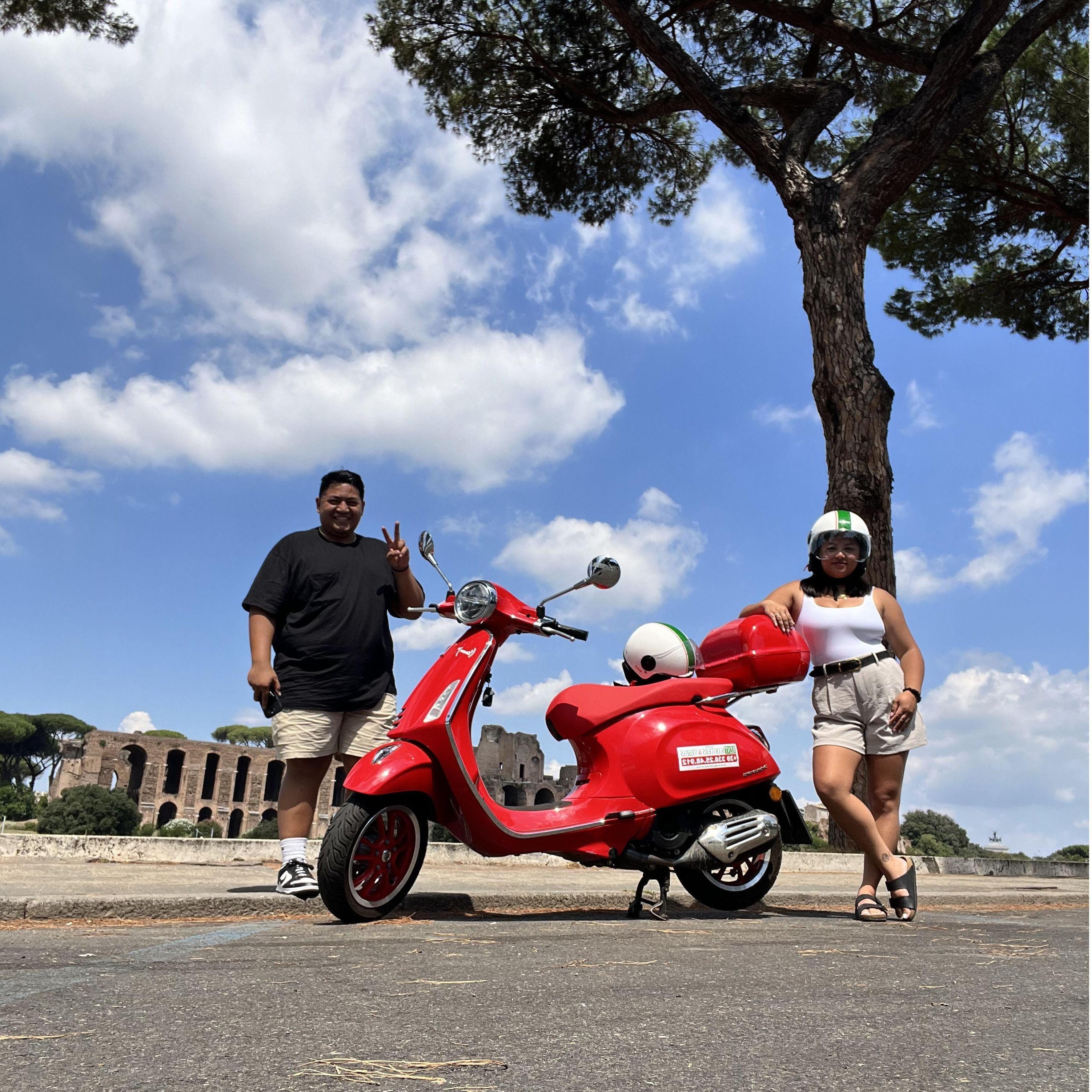 Riding our Vespa in Rome! 2023