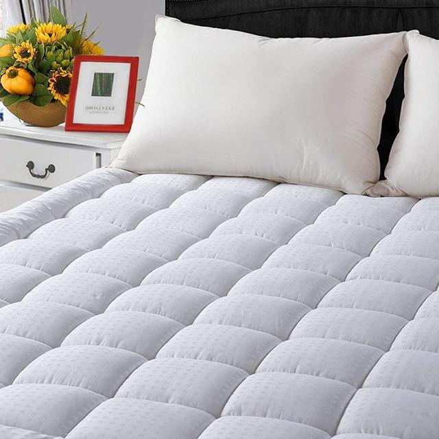 LEISURE TOWN King Cooling Mattress Pad Cover(8-21" Deep Pocket)-Fitted Quilted Mattress Topper Down Alternative Fill