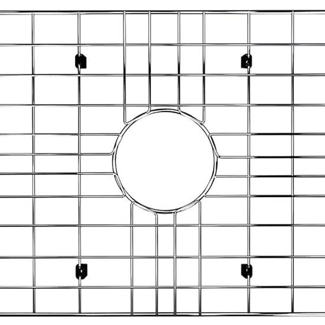 SANNO Kitchen Sink Grate Stainless Steel Sink Protector for Kitchen Sink, Grid Sink Protector Kitchen Sink Rack for Bottom of Sink,Center Drain Sink Bottom Grid,26"L X 14"W