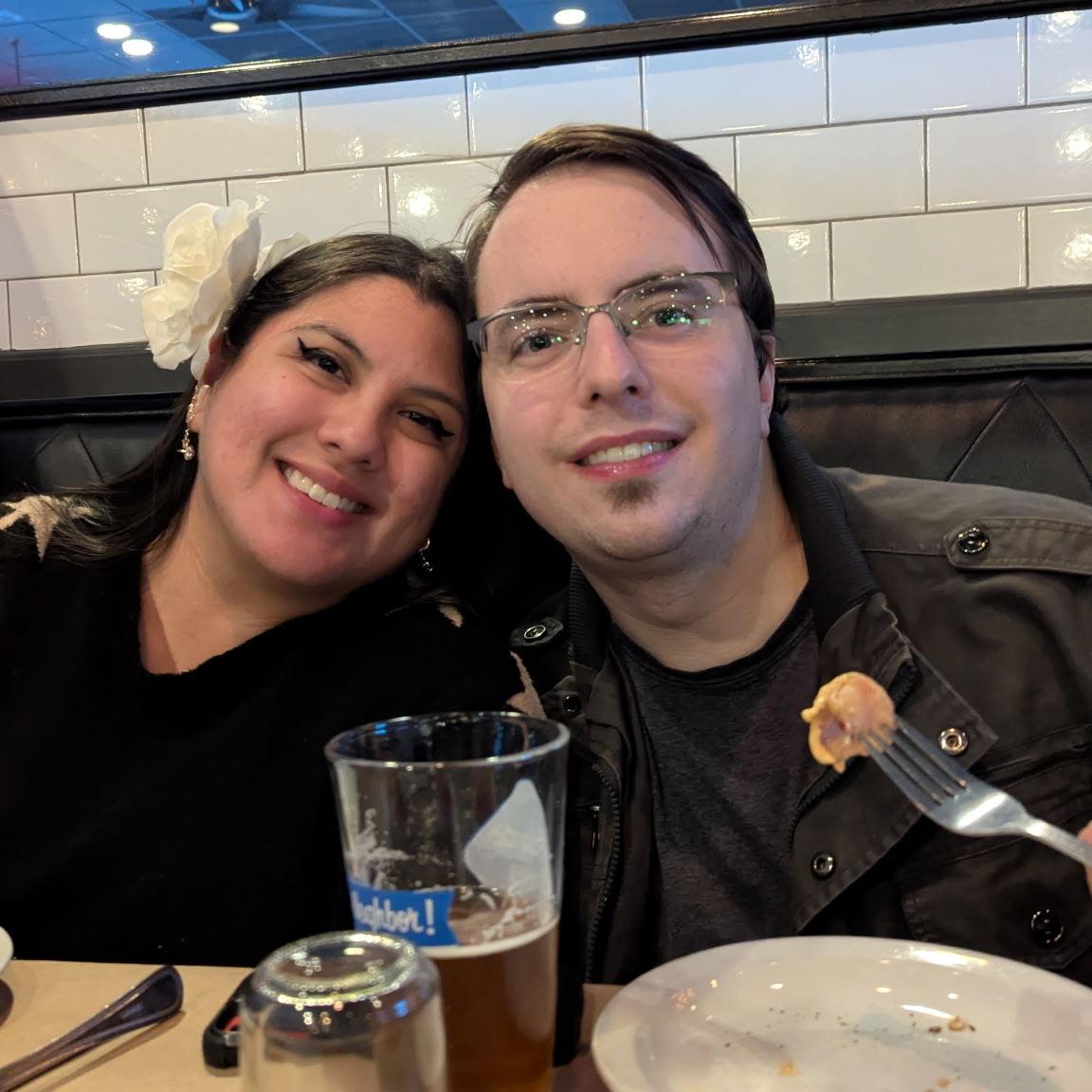 Celebrating Liz's birthday.