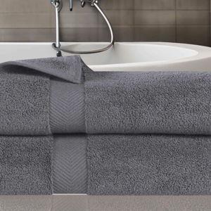 Zero Twist Cotton Ultra-Soft Absorbent Bath Towel Set of 2- Grey