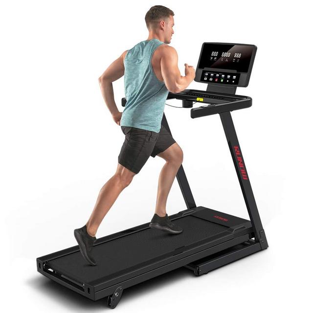 RUNOW 3305EB/6631CA Folding Treadmill for Home with Manual/Auto Incline, Bluetooth Speaker, Large LCD Display Console, Electric Running and Walking Machine, Fitness Treadmill