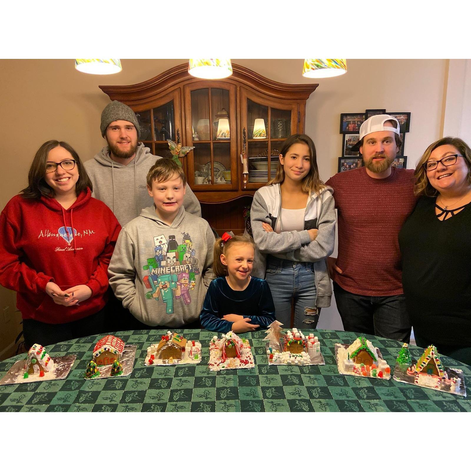 Gingerbread house competition with Peter's family! Jenn won!